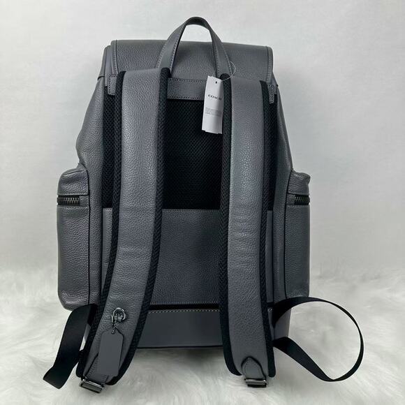 Coach Men's Sprint Backpack In Leather/Gunmetal/Graphite CT015 NWT - Picture 3 of 10